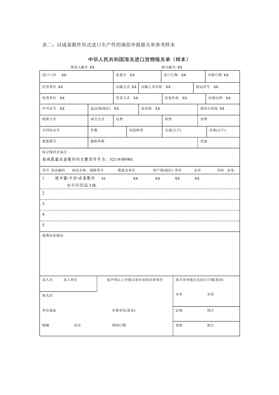 某企业汽车零部件规范申报表_第2页