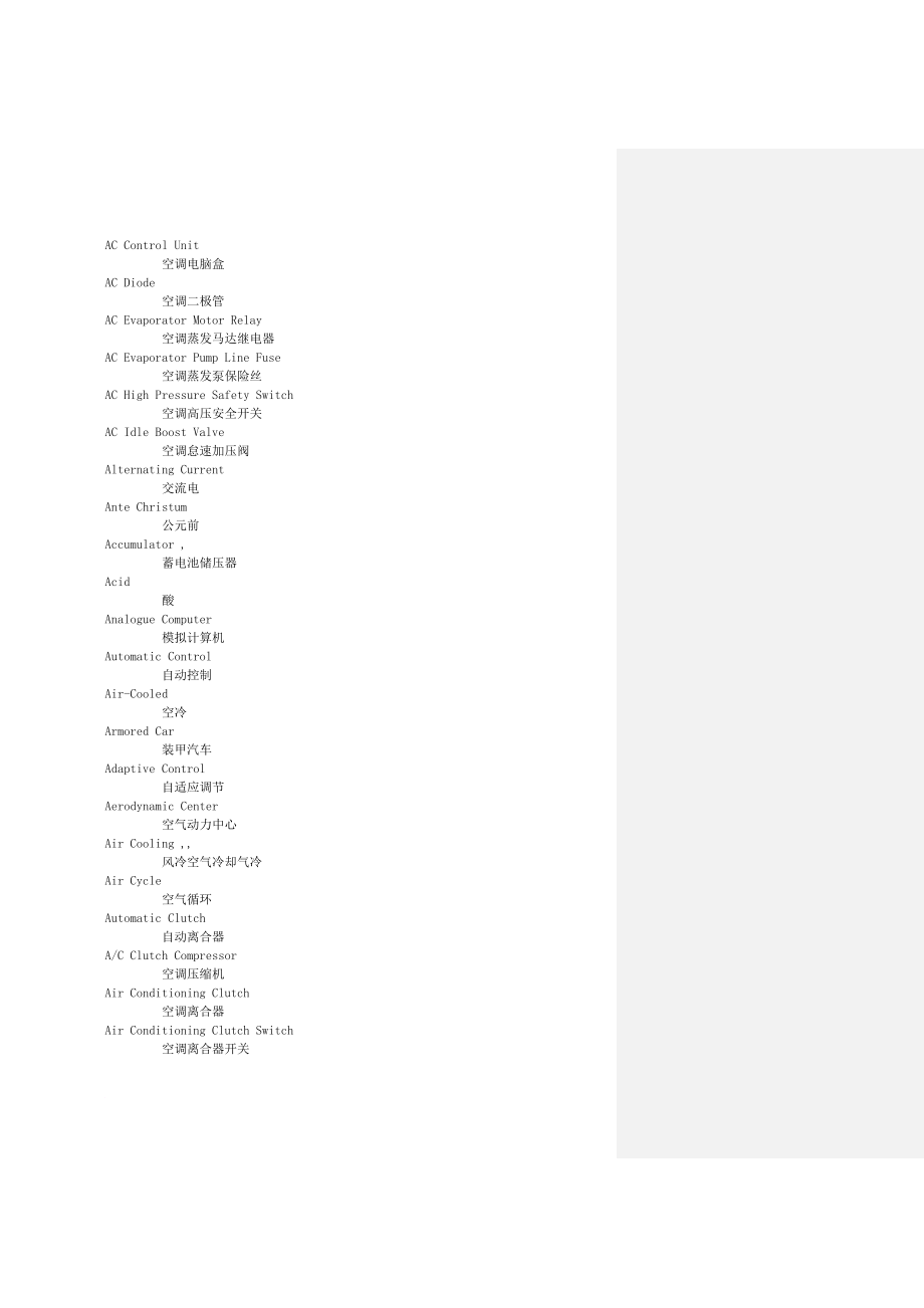 汽车专业词汇大全_第4页
