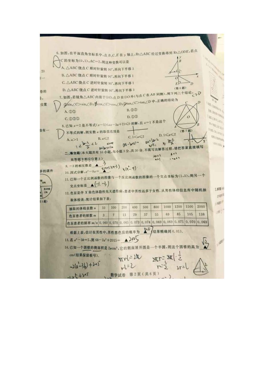 2015年扬州市中考数学试题_第2页