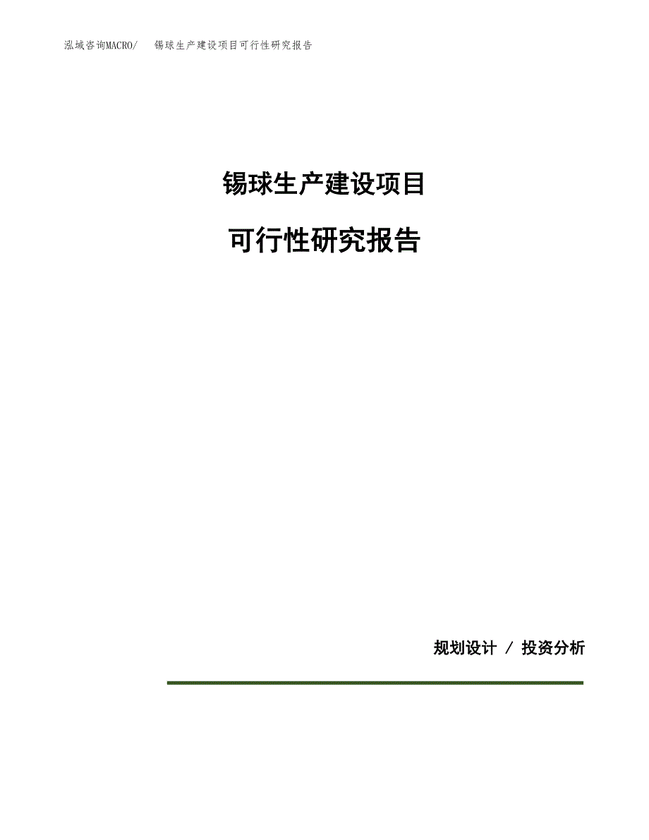 范文锡球生产建设项目可行性研究报告_第1页