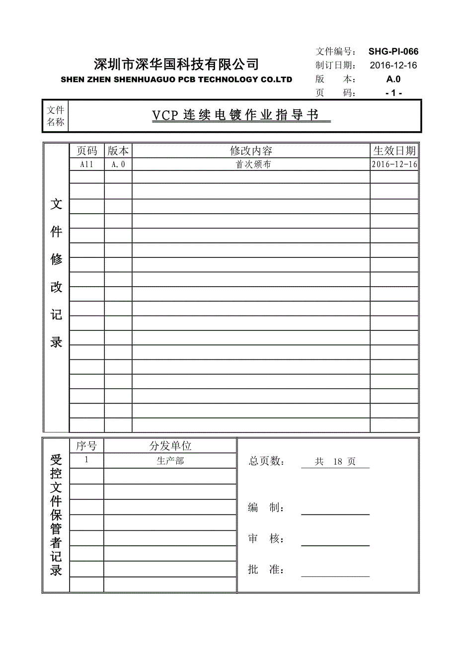 SHG-PI-066-VCP连续电镀作业指导书_第1页