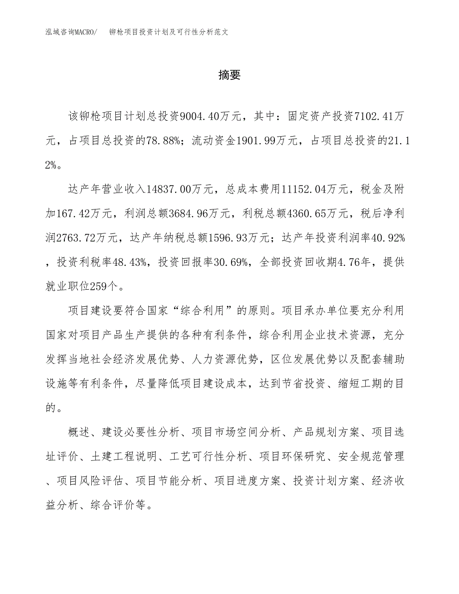 铆枪项目投资计划及可行性分析范文_第2页