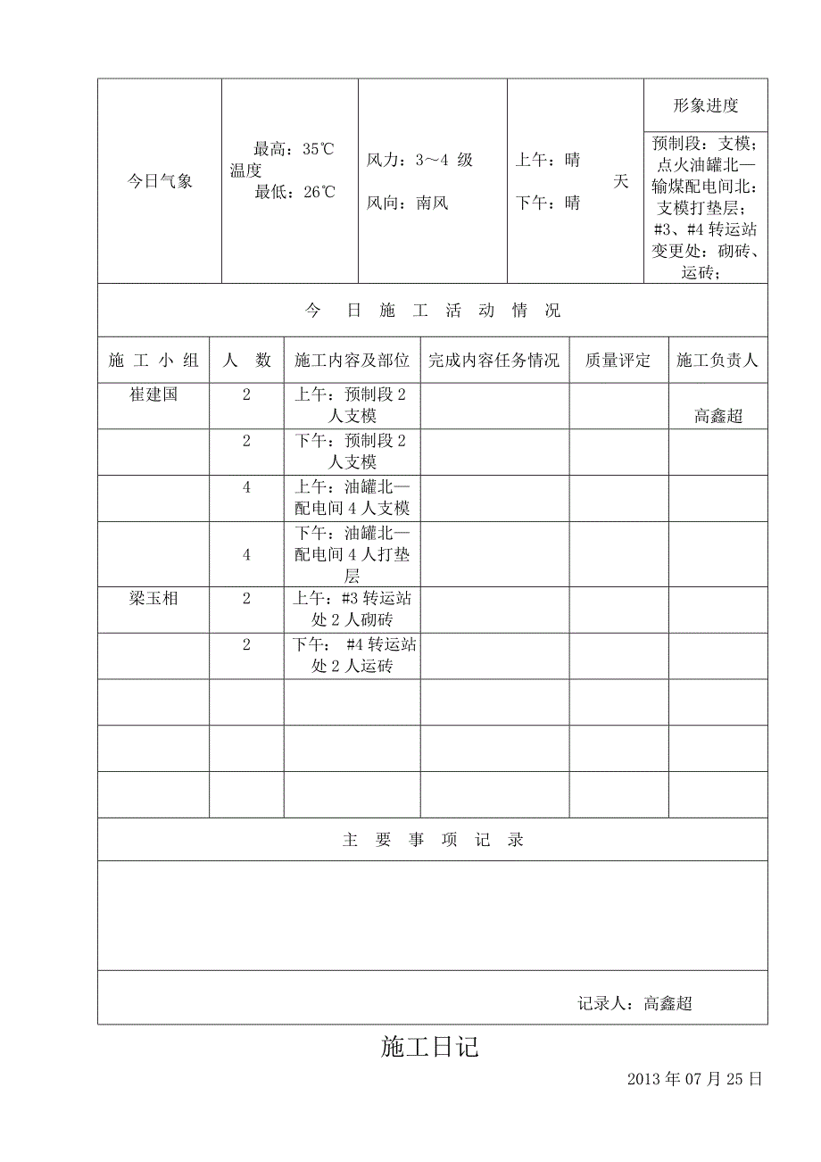 施工日记厂区电缆沟_第4页