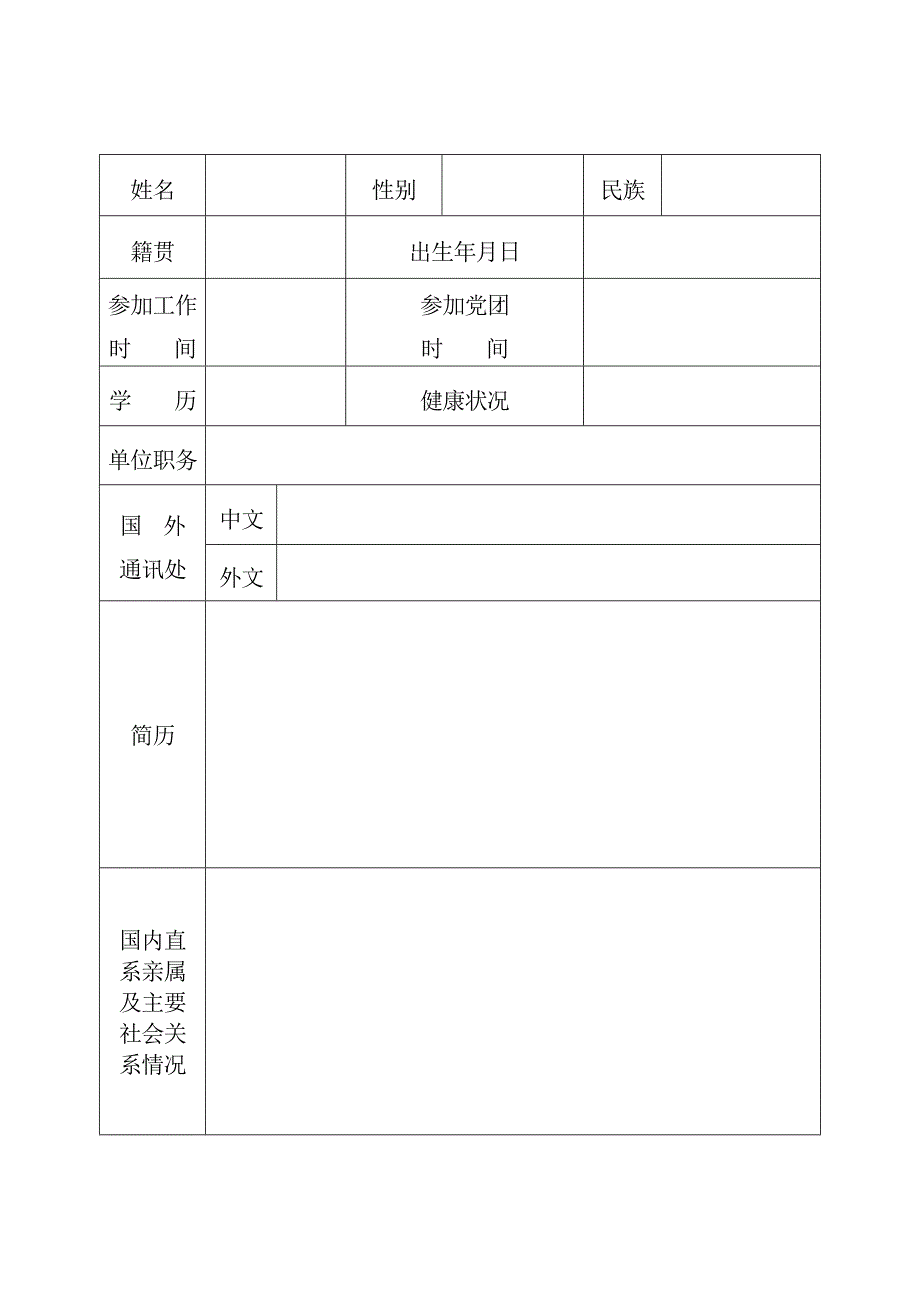 干部因私事出国境审批表_第2页