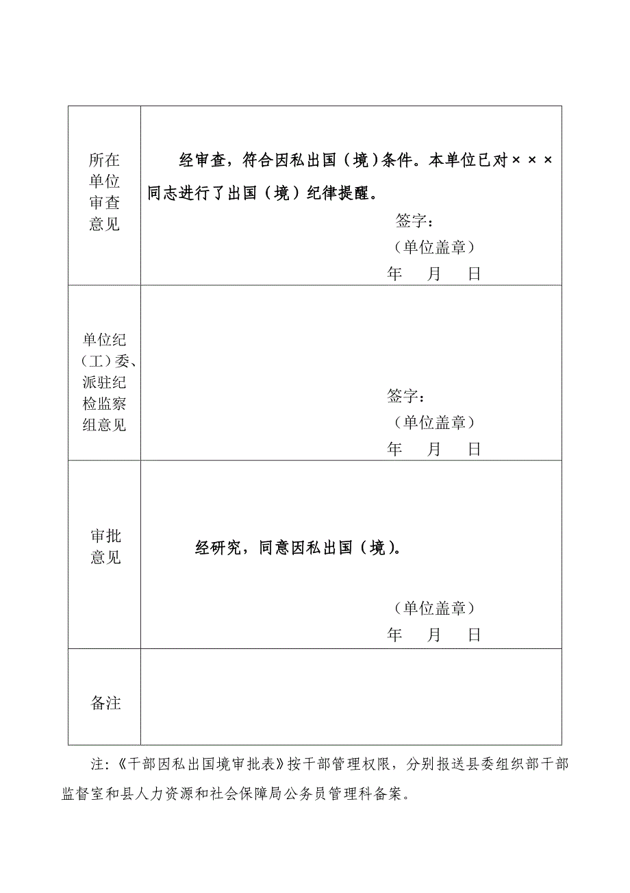 干部因私事出国境审批表_第4页