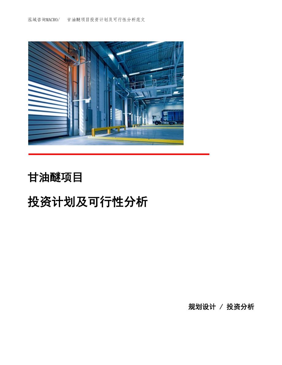 甘油醚项目投资计划及可行性分析范文_第1页