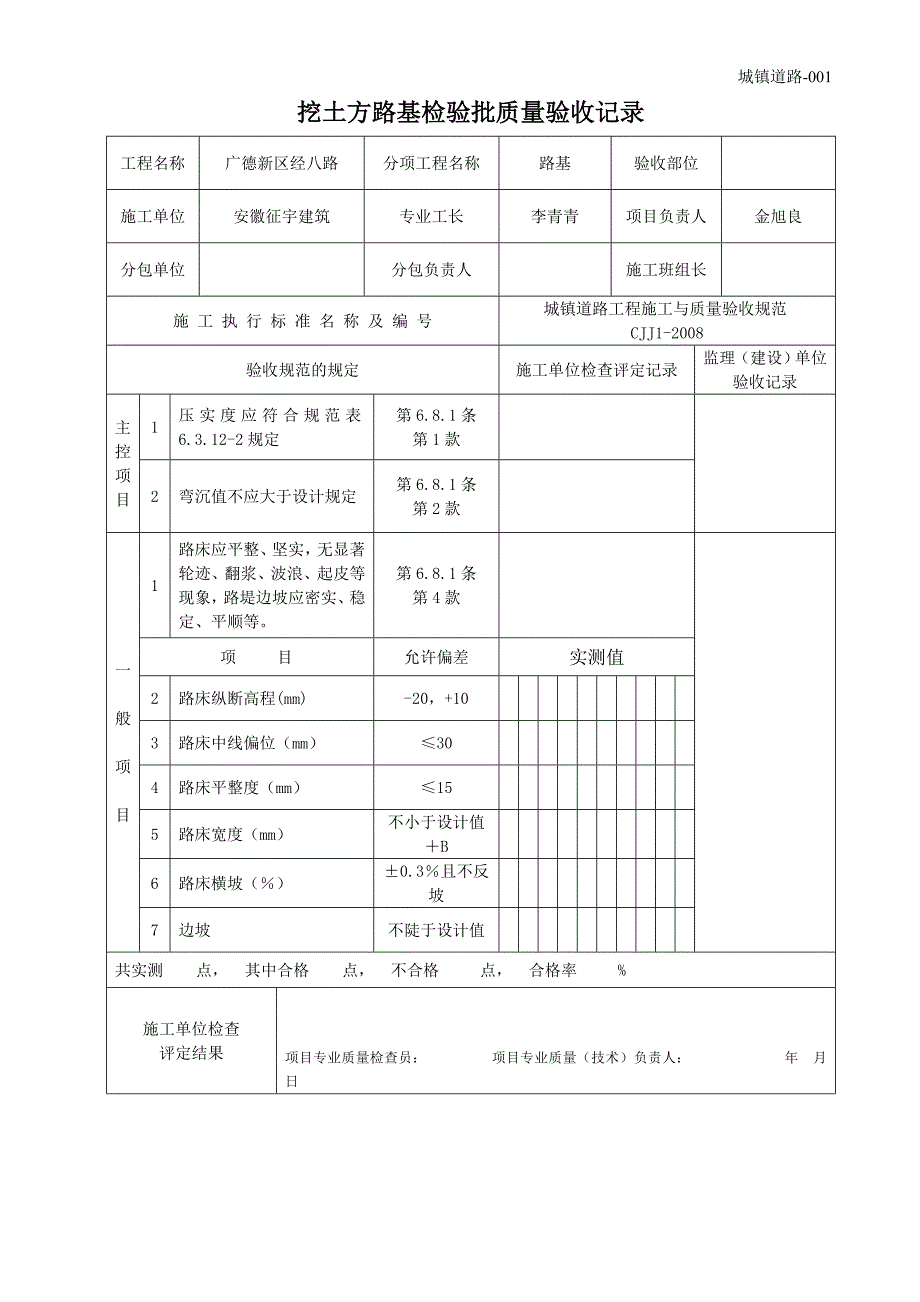 市政道路工程表格全套_第1页