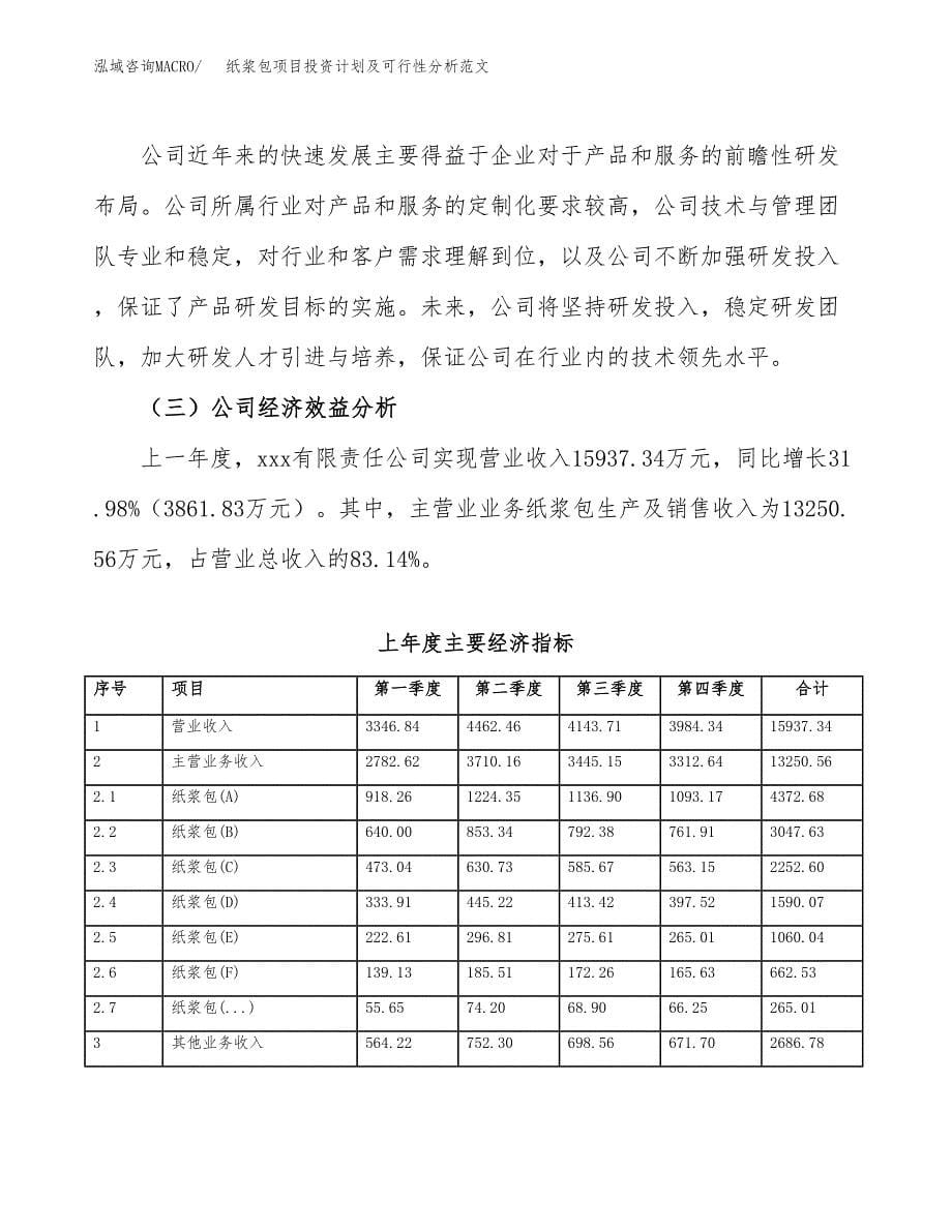 纸浆包项目投资计划及可行性分析范文_第5页