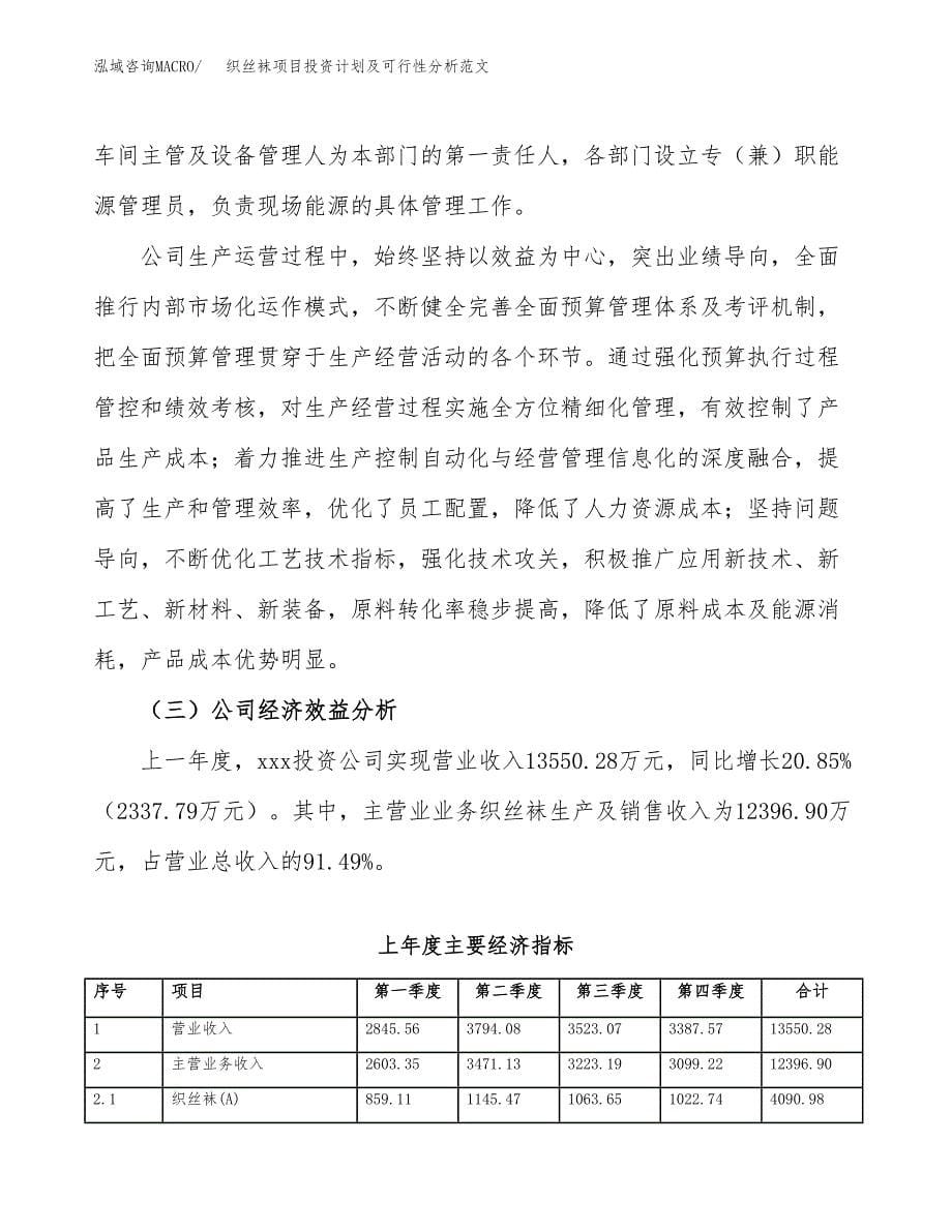 织丝袜项目投资计划及可行性分析范文_第5页