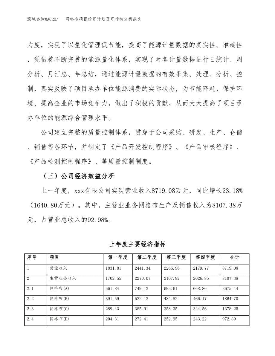 网格布项目投资计划及可行性分析范文_第5页