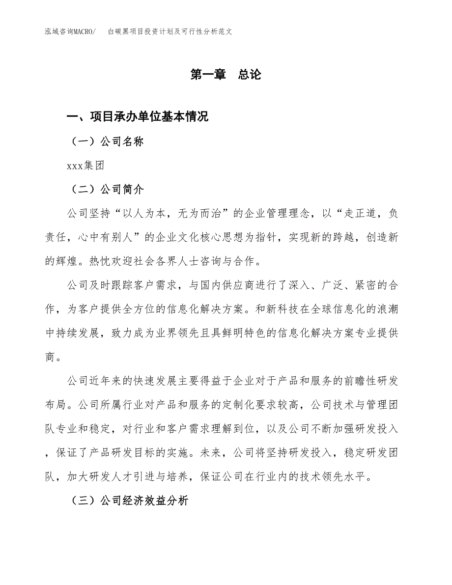 白碳黑项目投资计划及可行性分析范文_第4页