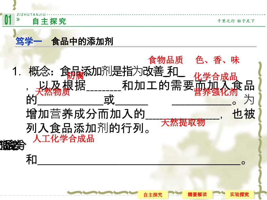 20142015学年高中化学23我们需要食品添加剂吗同步课件鲁科 版选 修1_第3页