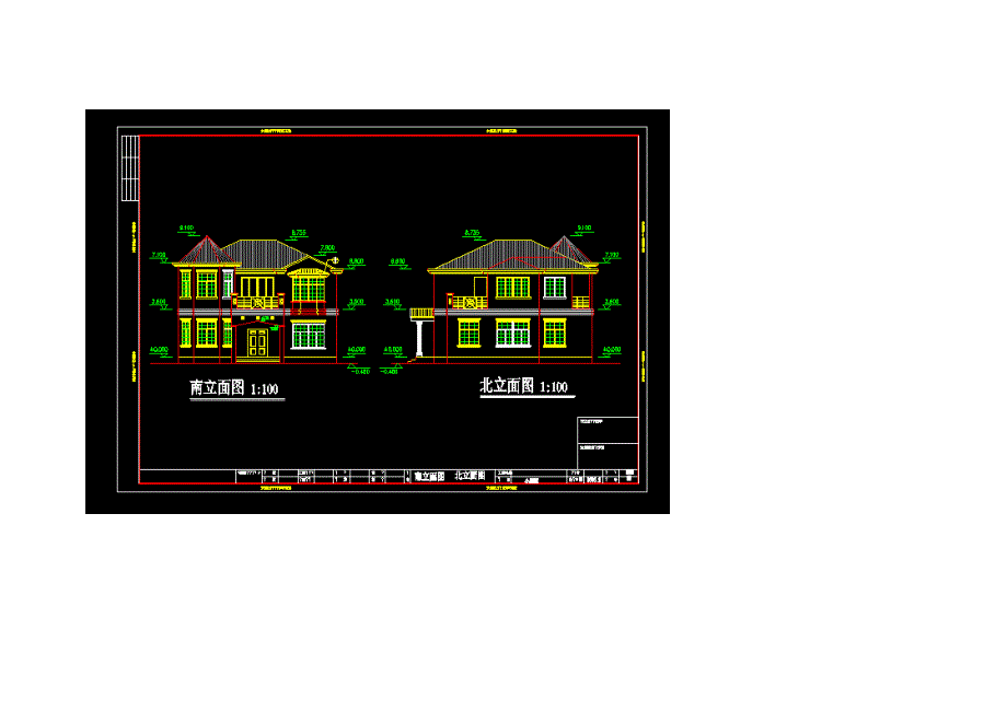 二层别墅式建筑设计图纸_第2页