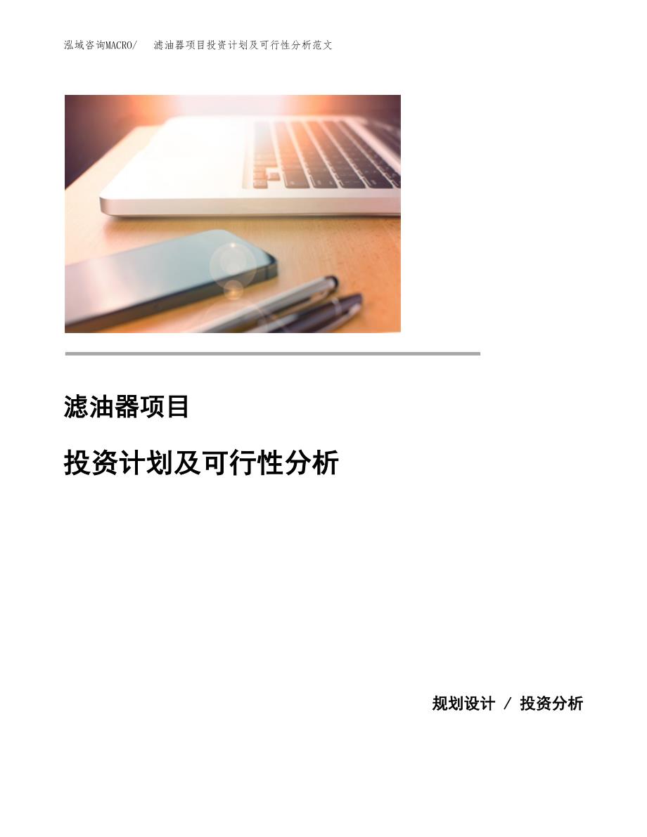 滤油器项目投资计划及可行性分析范文_第1页