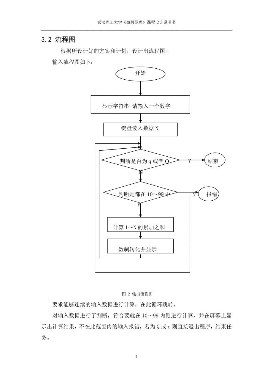 武汉理工微机原理数字累加求和课设报告(DOC)_第5页