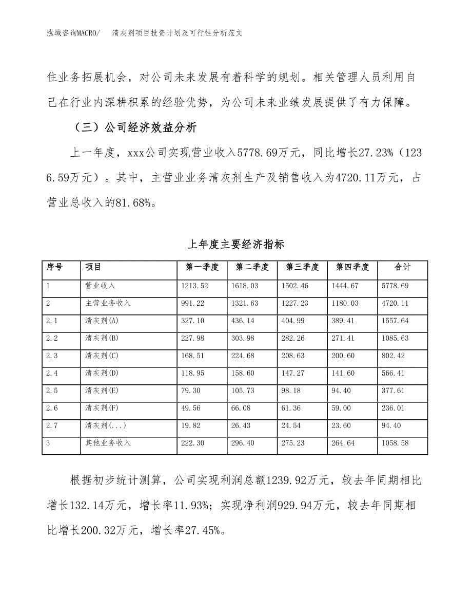 清灰剂项目投资计划及可行性分析范文_第5页