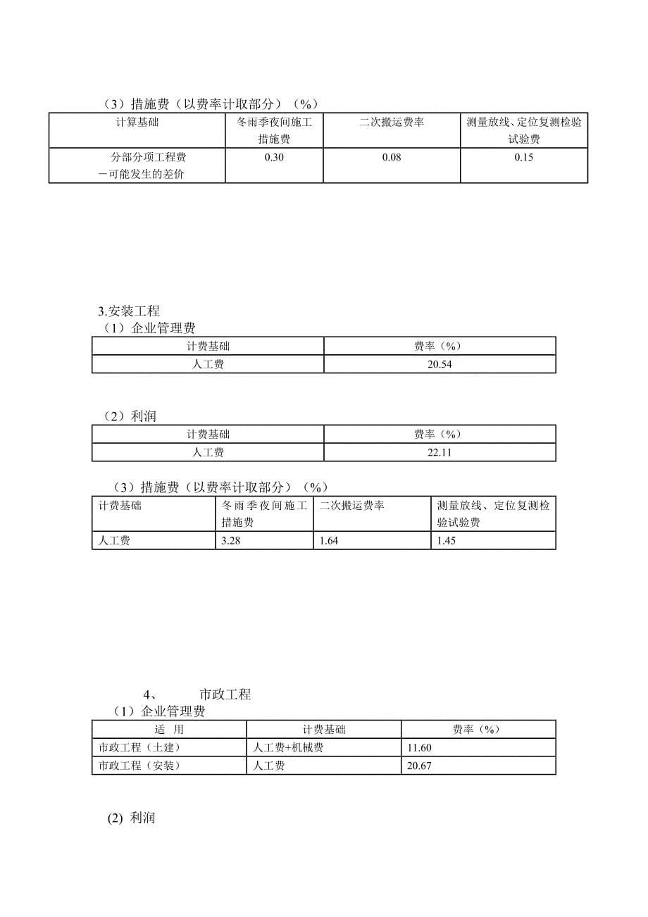 措施项目及费率总说明(陕西省建设工程工程量清单计价费率)介绍_第5页