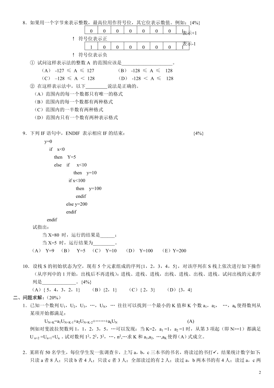 1995-2012历年全国青少年信息学奥林匹克联赛初赛试题包括答案_第2页