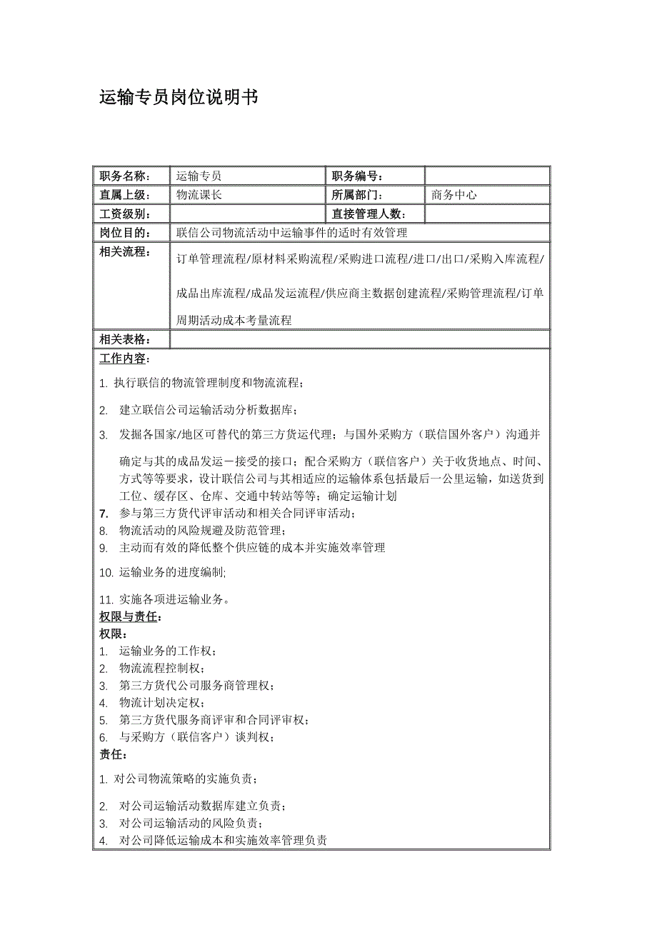 联信光电子公司岗位说明书大全54_第2页