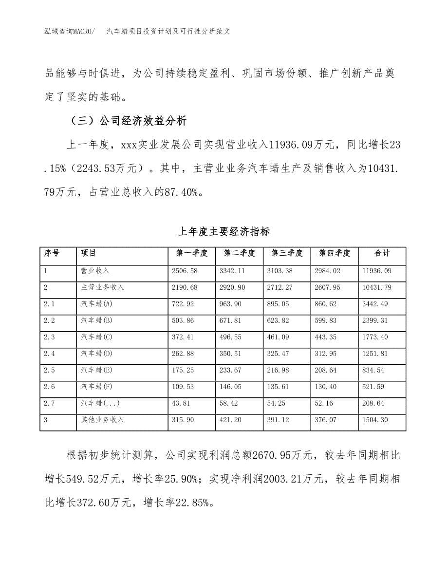 汽车蜡项目投资计划及可行性分析范文_第5页