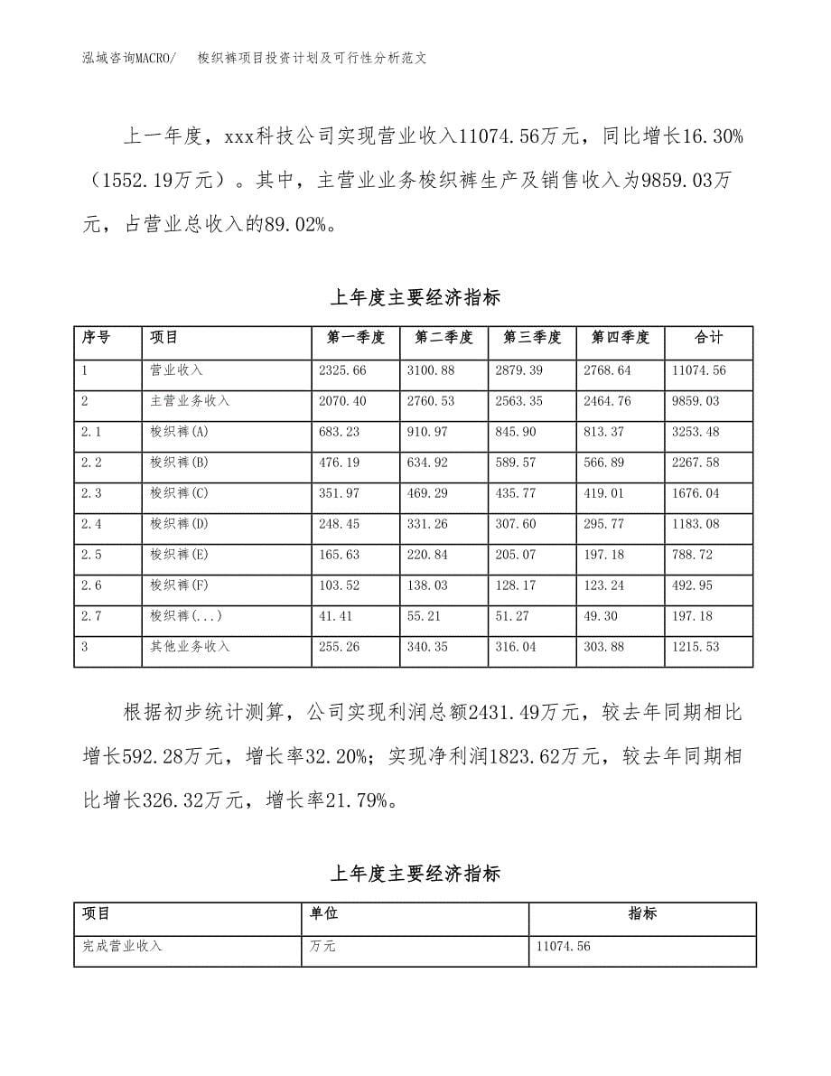 梭织裤项目投资计划及可行性分析范文_第5页