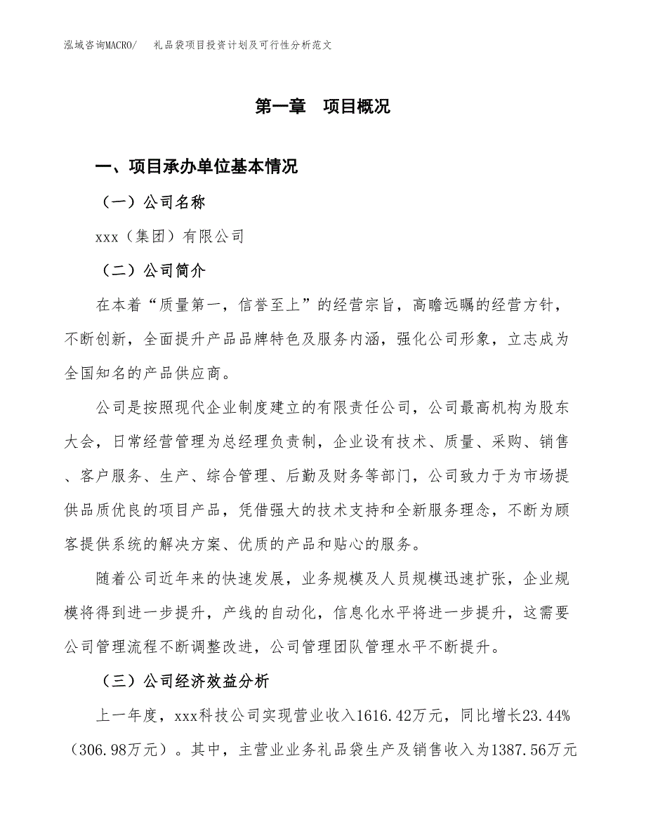 礼品袋项目投资计划及可行性分析范文_第4页