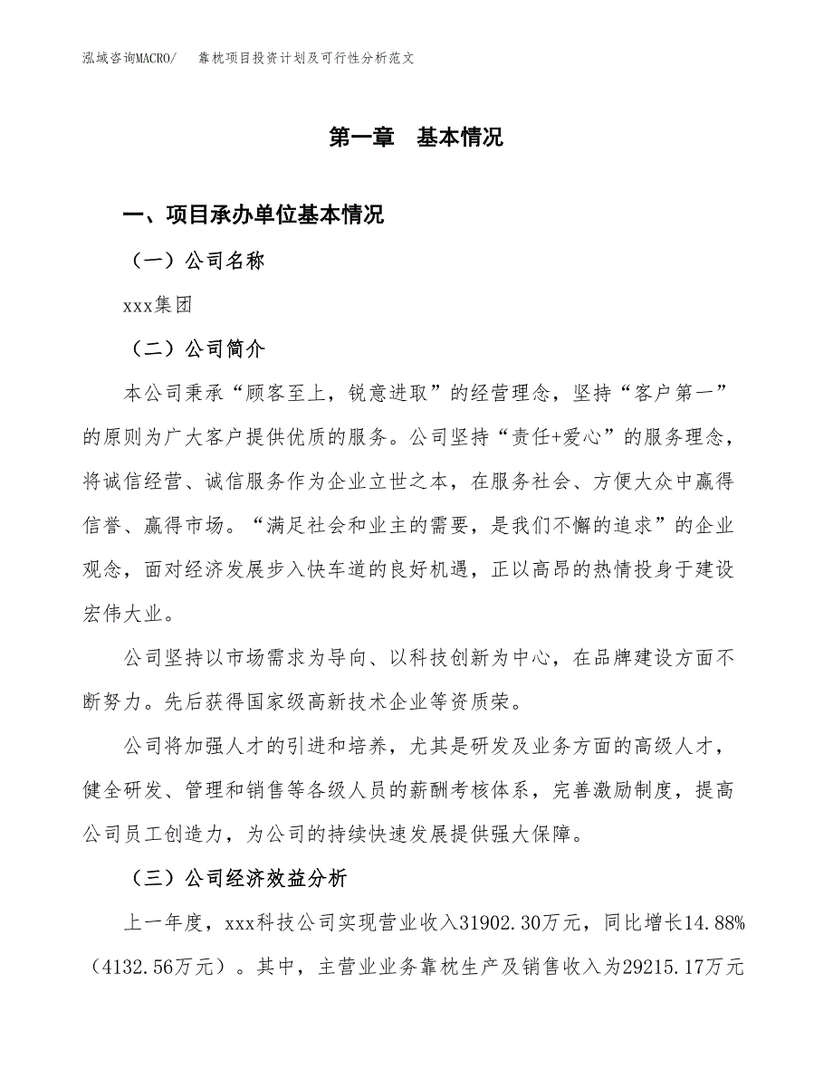 靠枕项目投资计划及可行性分析范文_第4页