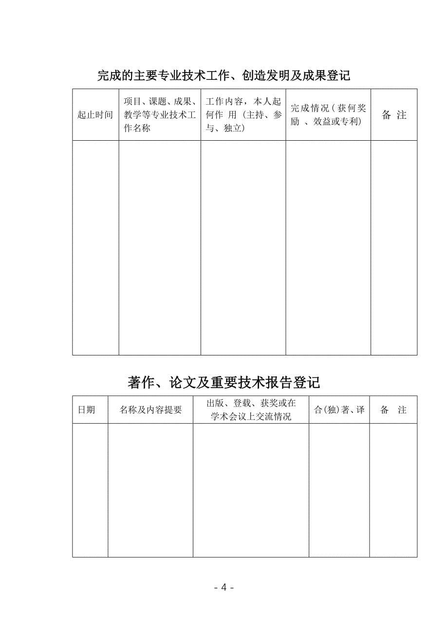 专业技术人员考核登记表(2)_第5页