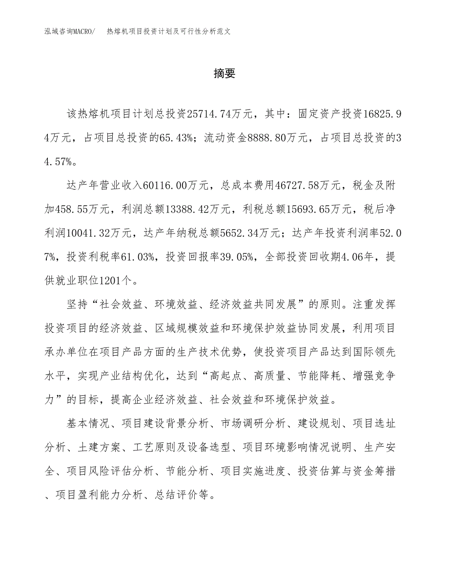 热熔机项目投资计划及可行性分析范文_第2页