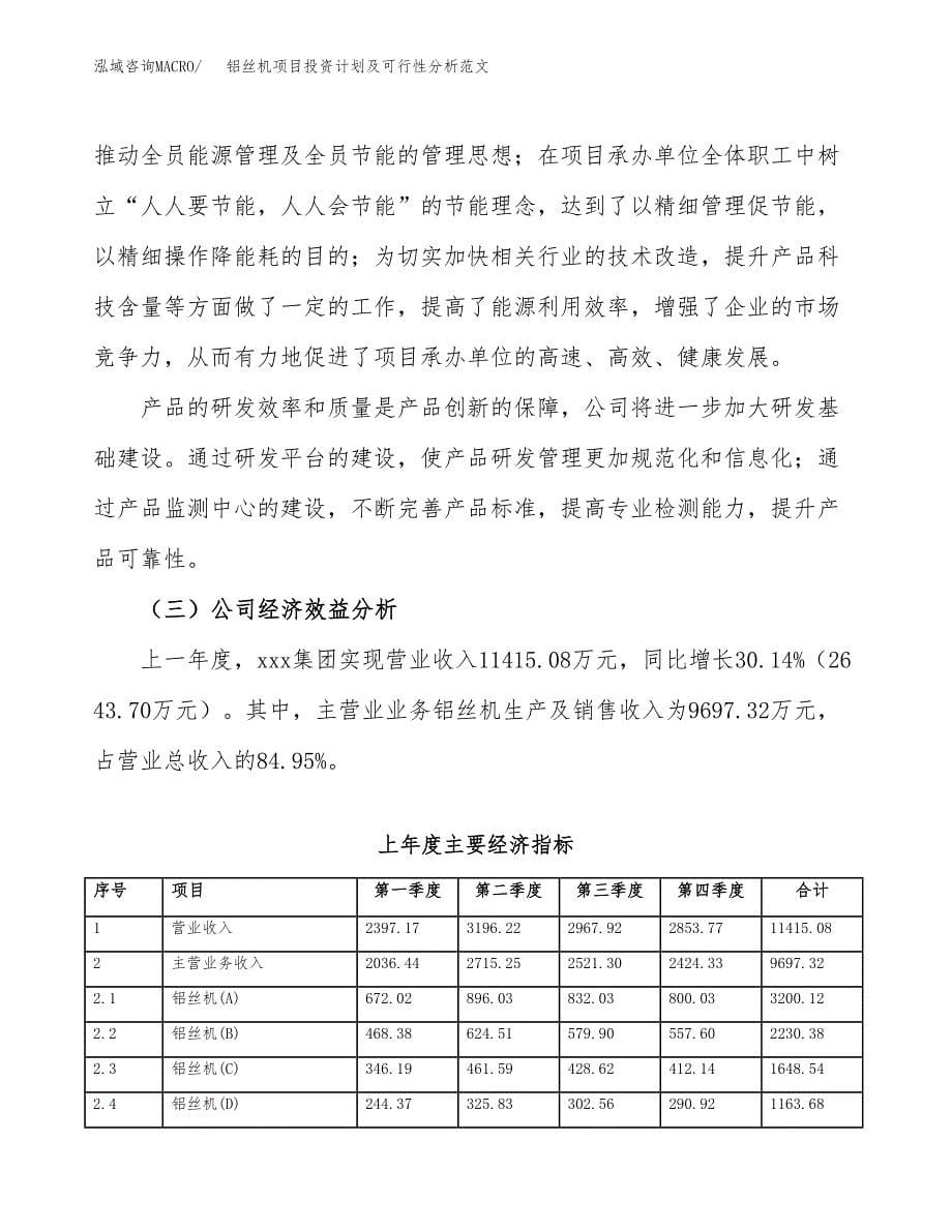 铝丝机项目投资计划及可行性分析范文_第5页