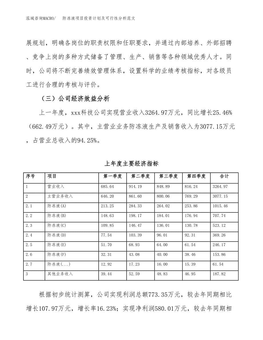 防冻液项目投资计划及可行性分析范文_第5页