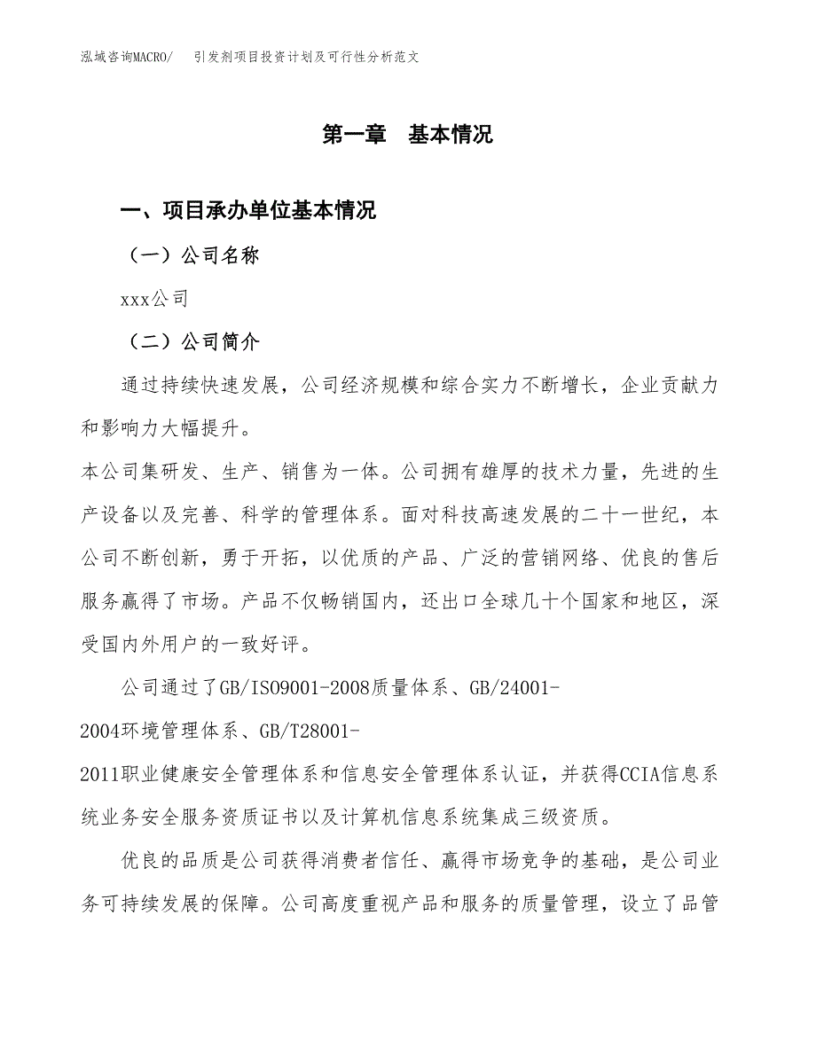 引发剂项目投资计划及可行性分析范文_第4页