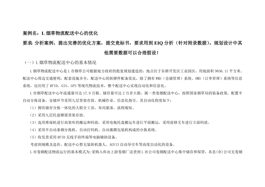 案例1L烟草物流配送中心的优化(精)_第1页