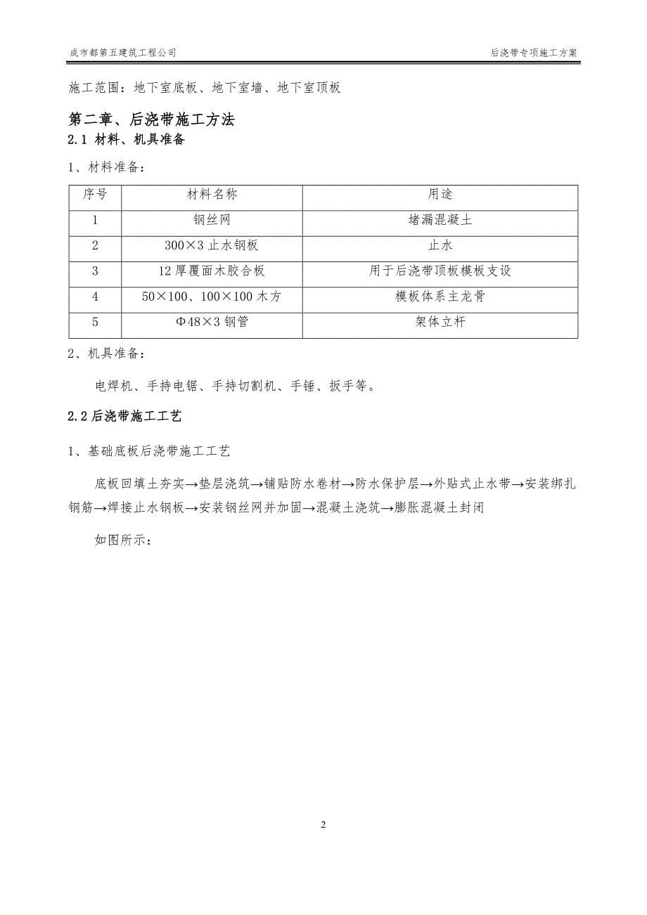 恒大御峰-后浇带专项工程施工方案_第5页