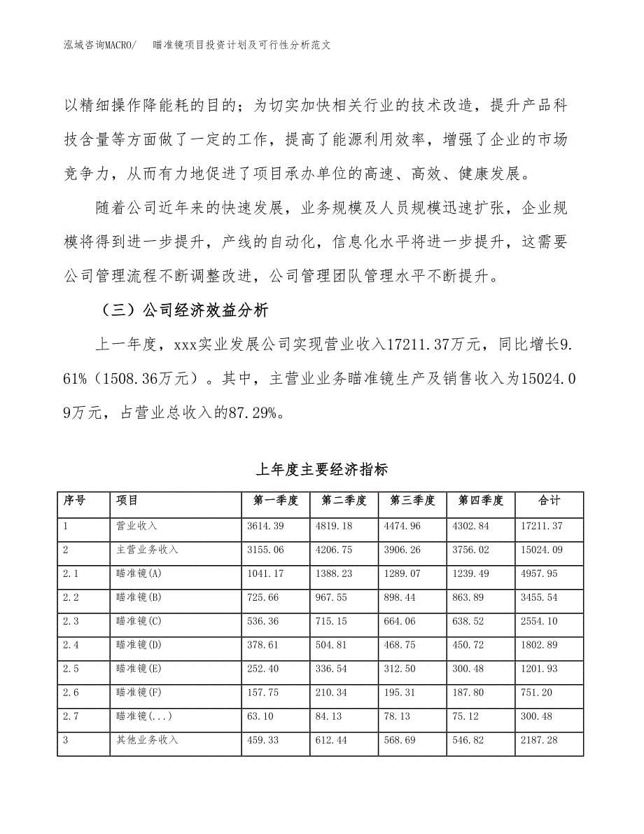 瞄准镜项目投资计划及可行性分析范文_第5页