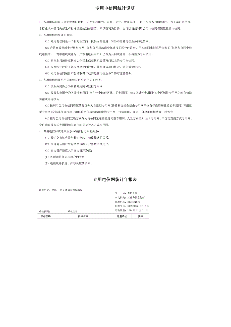 专用电信网统计说明_第1页