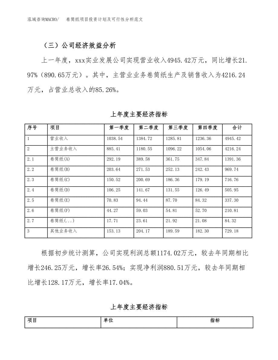 卷筒纸项目投资计划及可行性分析范文_第5页