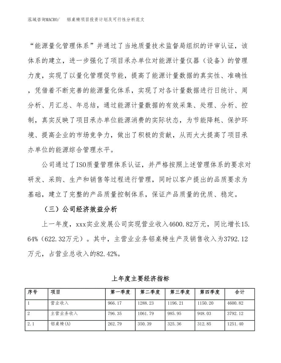 铝桌椅项目投资计划及可行性分析范文_第5页