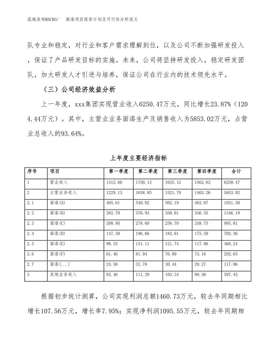 面漆项目投资计划及可行性分析范文_第5页