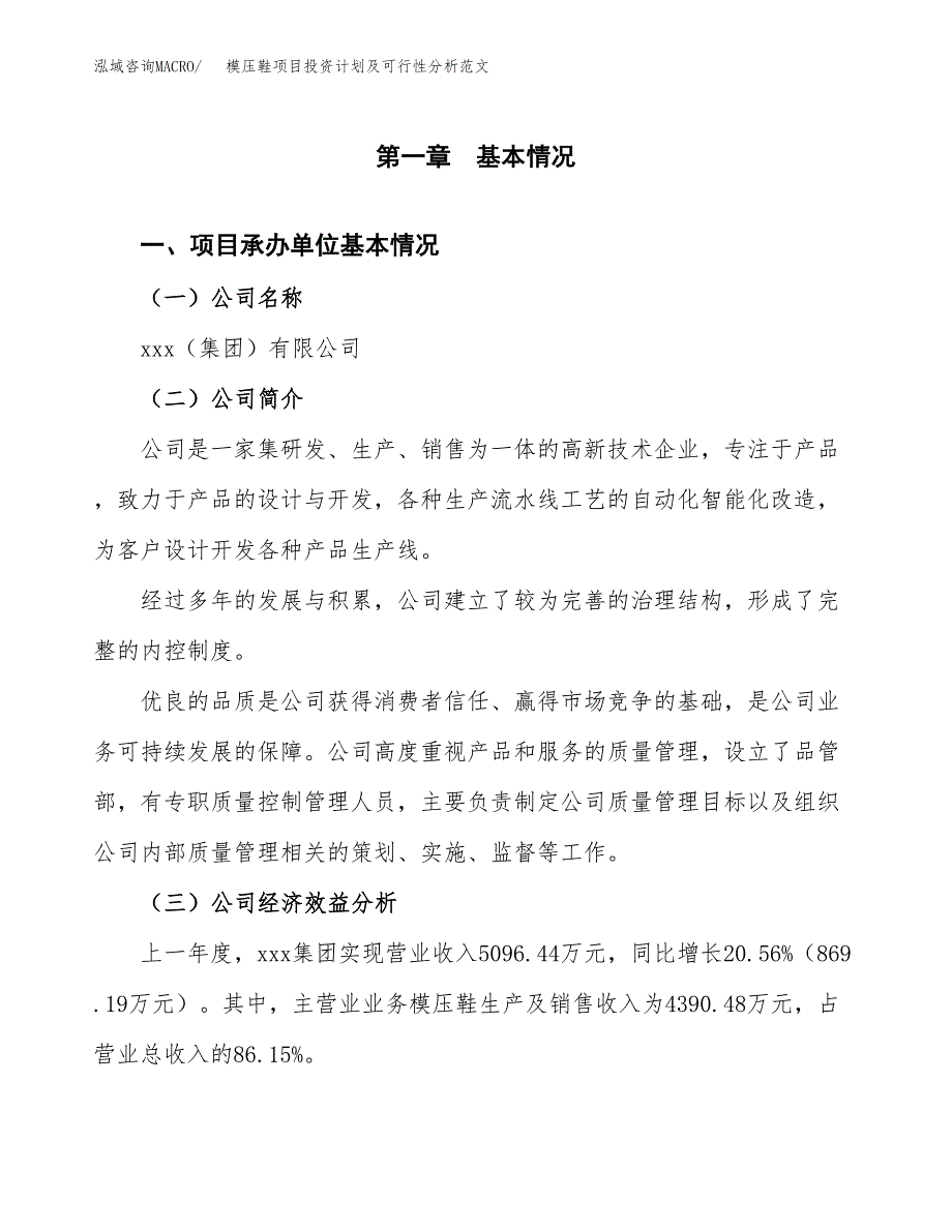 模压鞋项目投资计划及可行性分析范文_第4页