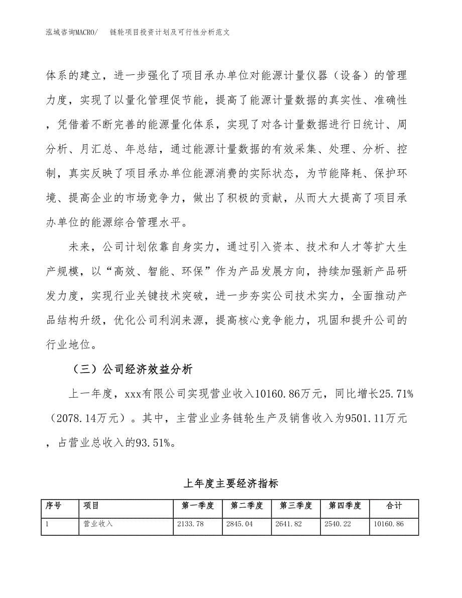 链轮项目投资计划及可行性分析范文_第5页