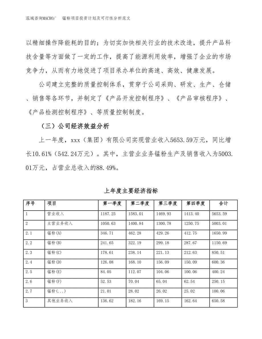 锰粉项目投资计划及可行性分析范文_第5页