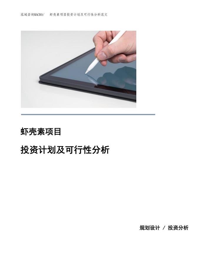 虾壳素项目投资计划及可行性分析范文