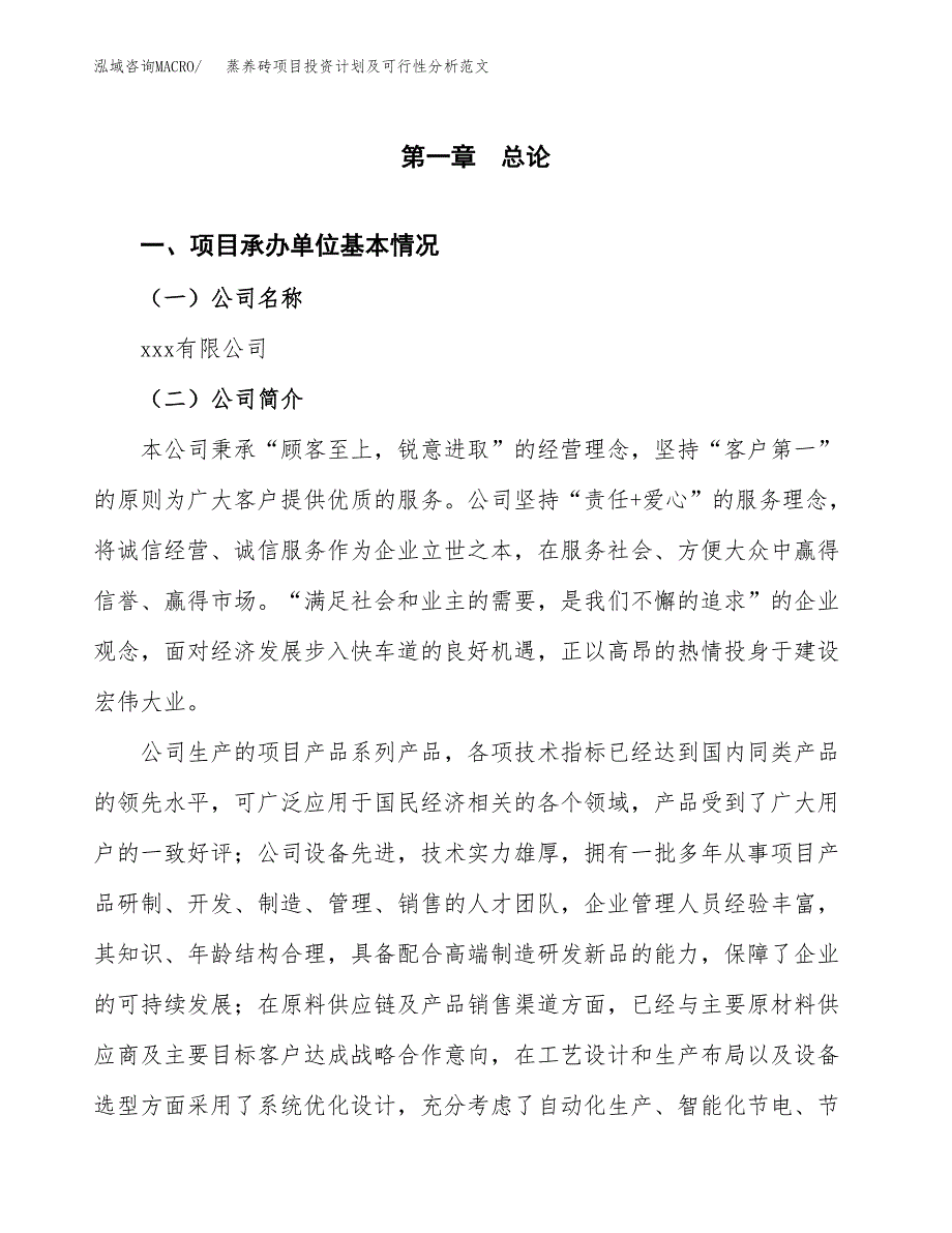 蒸养砖项目投资计划及可行性分析范文_第4页