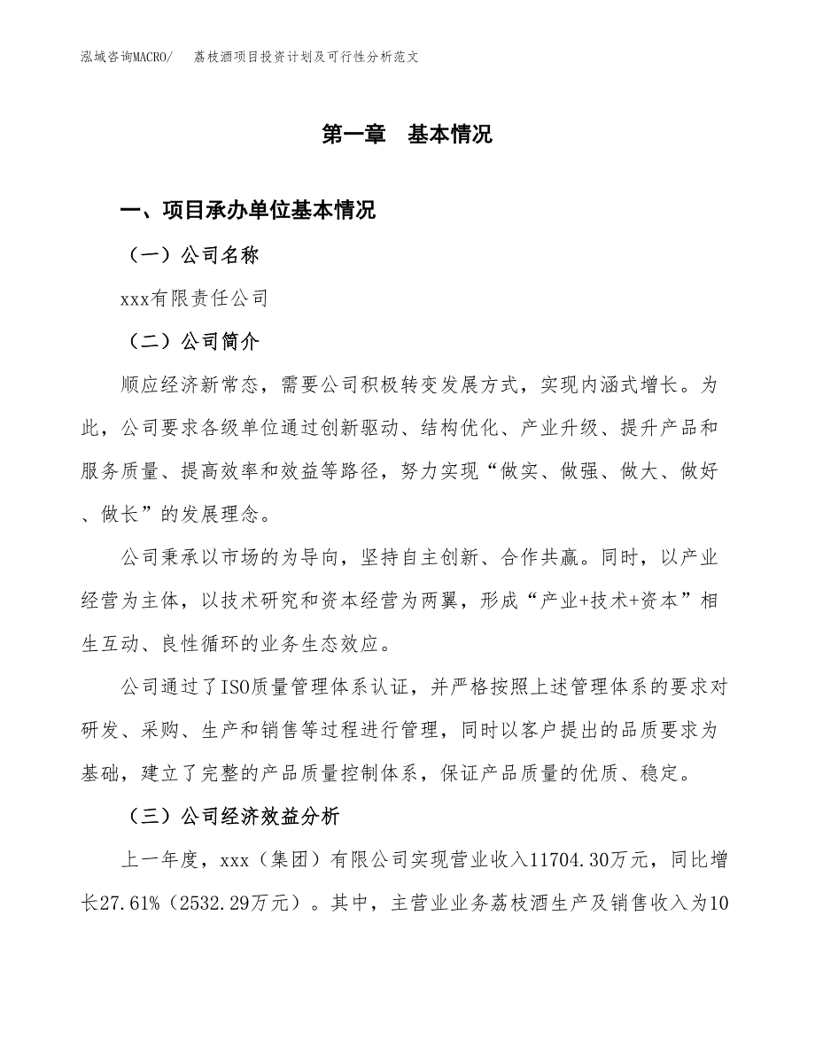 荔枝酒项目投资计划及可行性分析范文_第4页