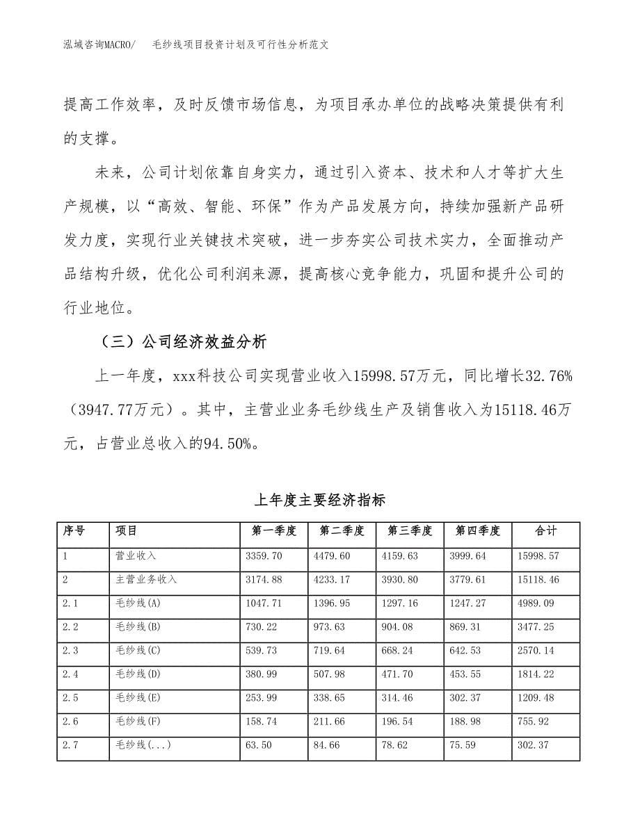 毛纱线项目投资计划及可行性分析范文_第5页