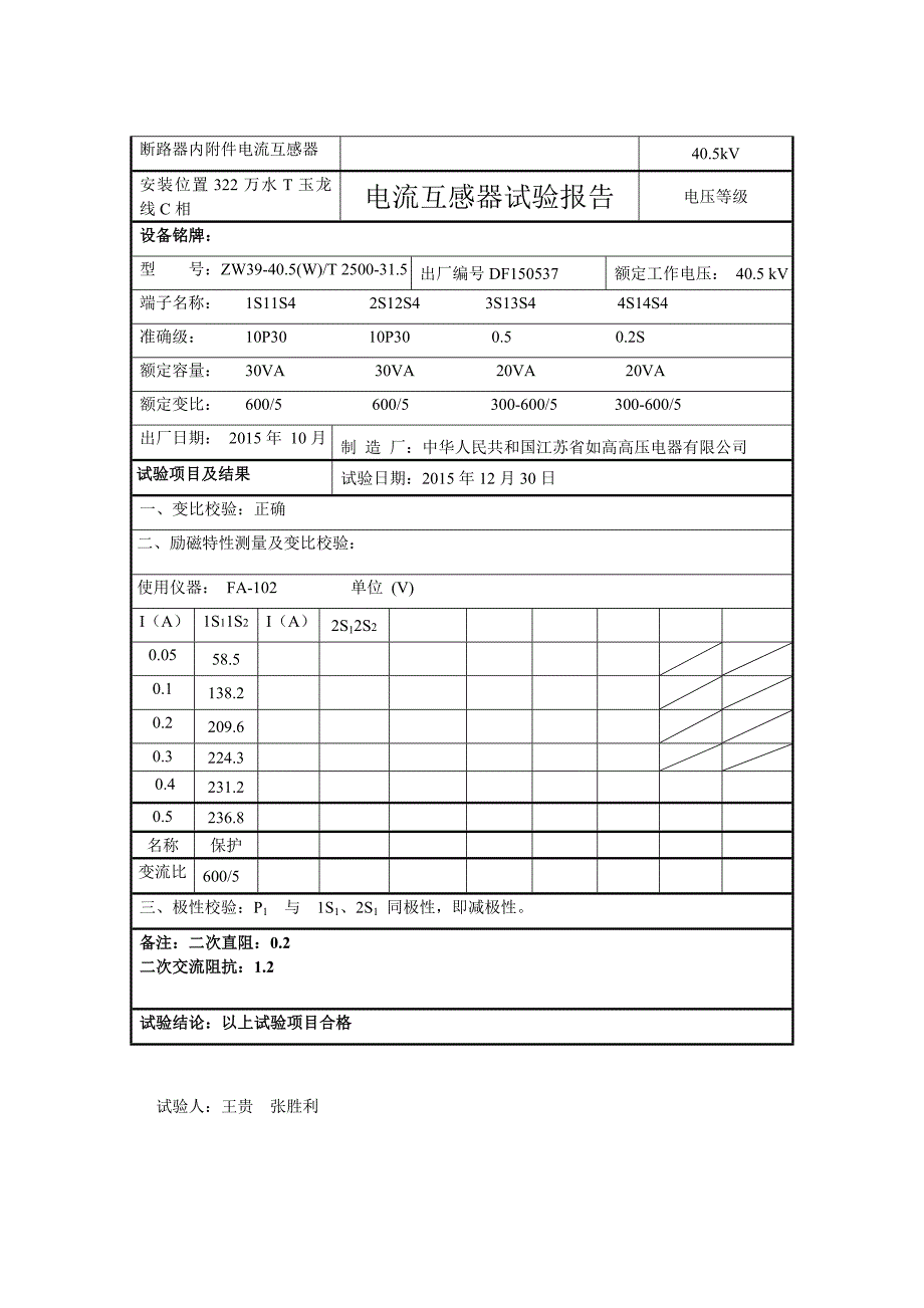 【施工组织设计】玉龙35kVCT报告实验报告_第3页