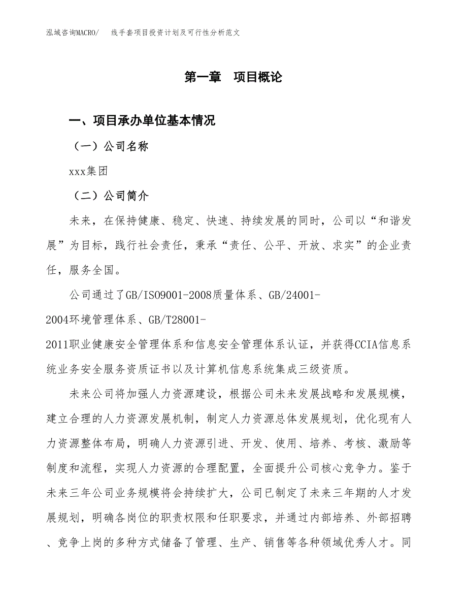 线手套项目投资计划及可行性分析范文_第4页