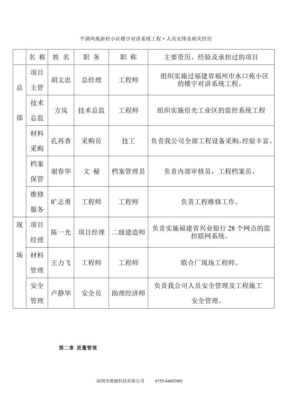 平湖凤凰新村小区楼宇对讲系统施工组织设计10[1].29[1]_第5页