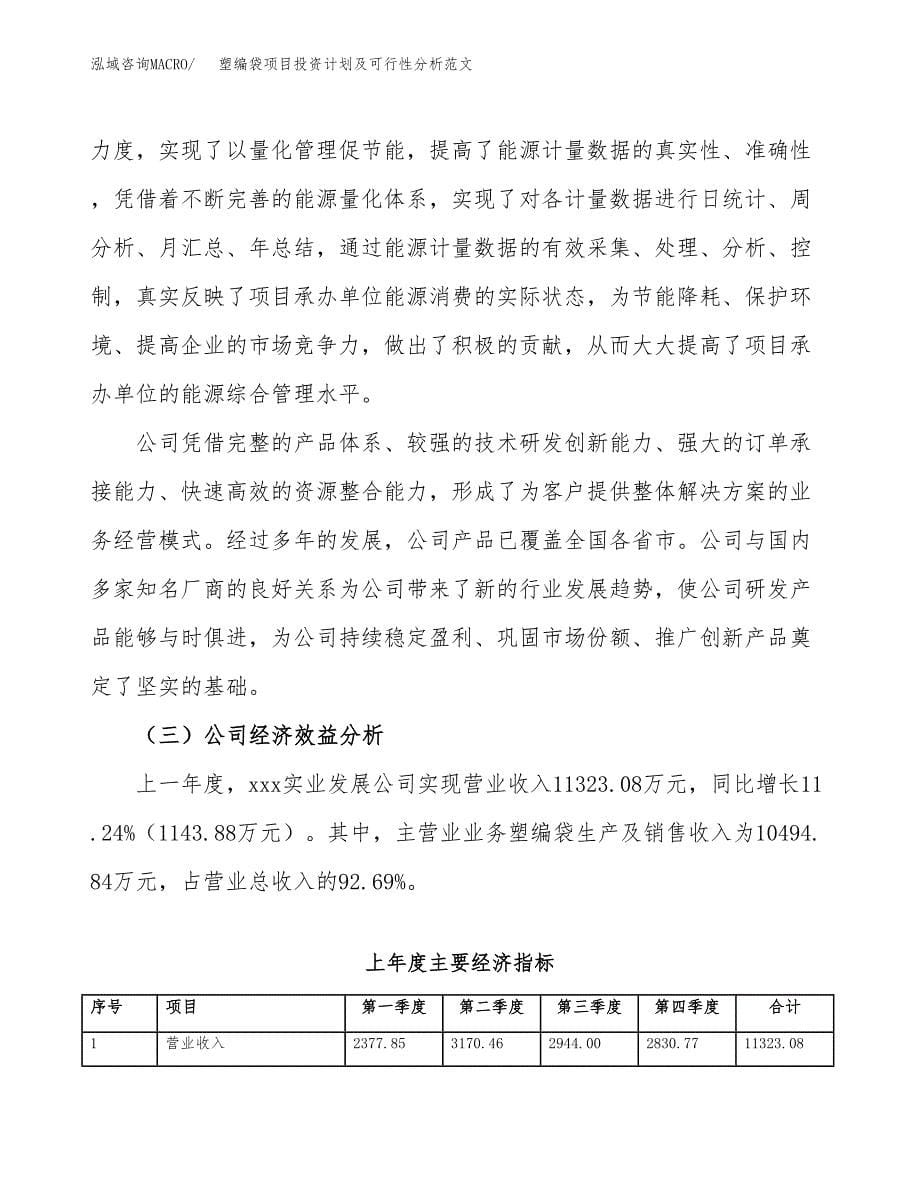 塑编袋项目投资计划及可行性分析范文_第5页